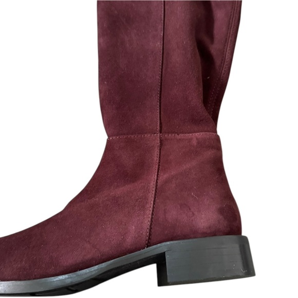 Aquatalia Norina Stretch Suede Over the Knee Riding Boots Deep Wine 6.5 - Picture 2 of 9